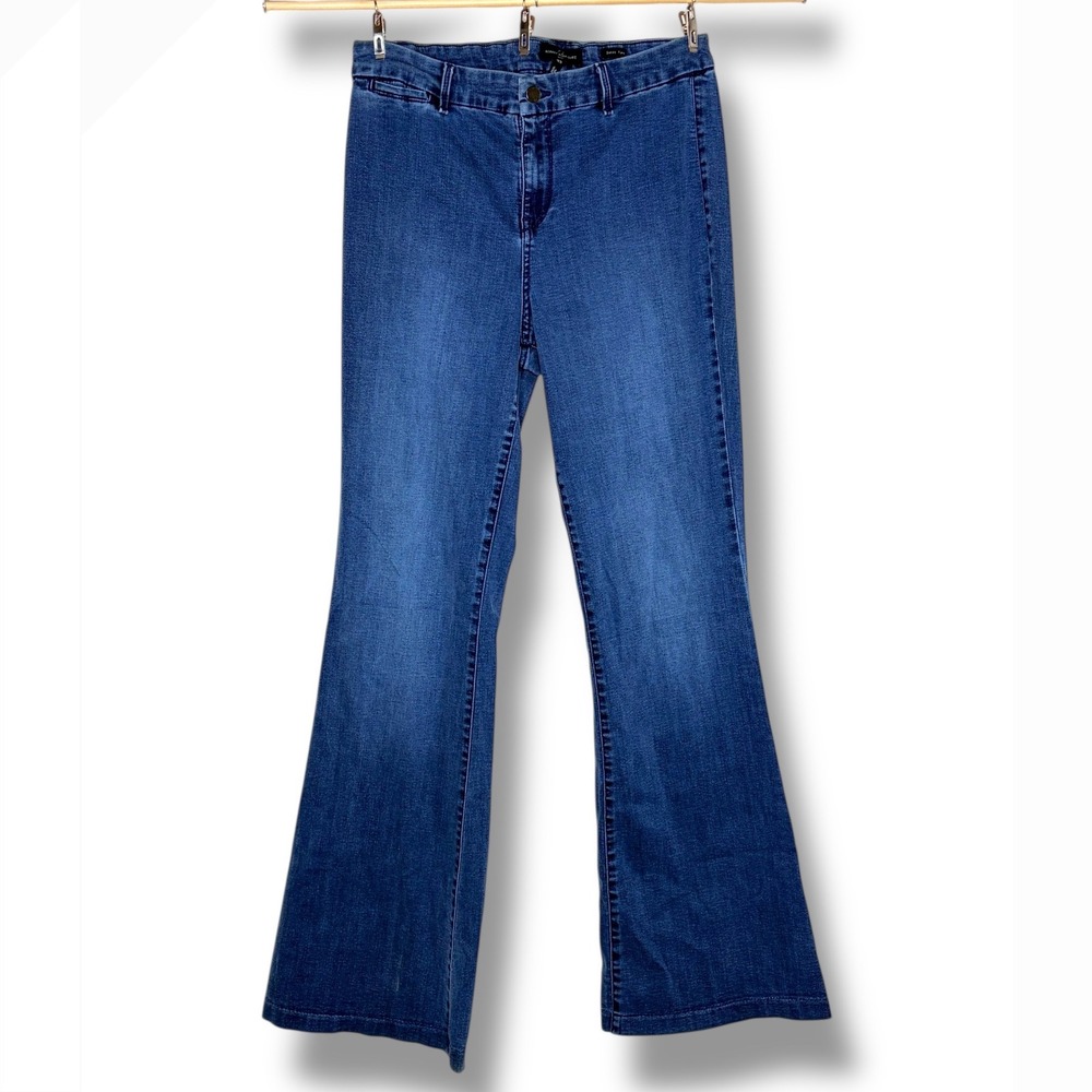Robert Rodriguez Womens 32x35" Flare Jeans Blue Denim High Rise Bootcut Festive